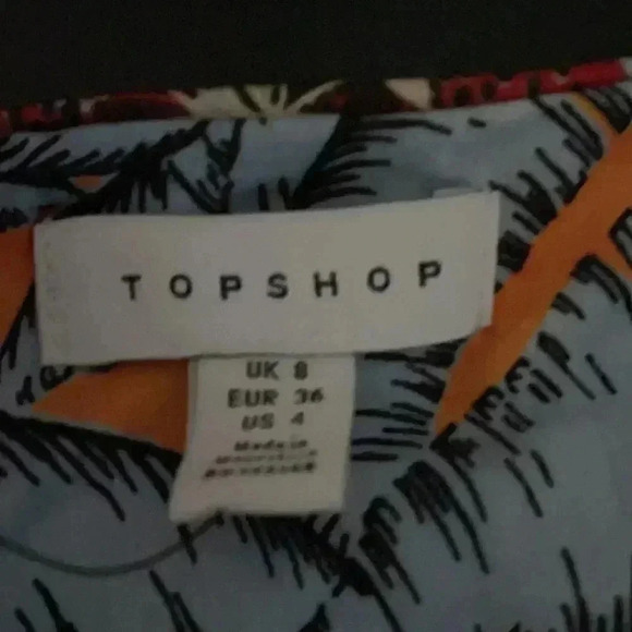 Topshop Tropical Floral Scarf Top In Yellow Multi Crop Top - Picture 5 of 5